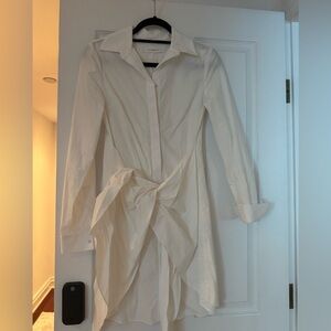 NICHOLAS White Long Sleeve Shirtdress